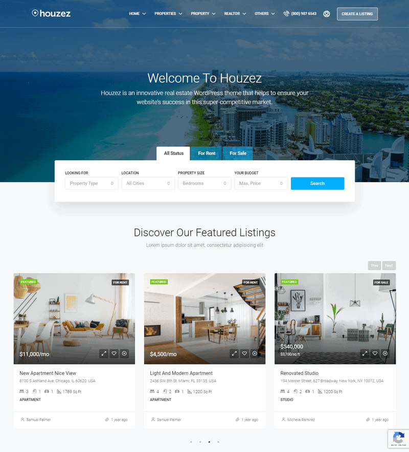 houzez có giao diện đẹp