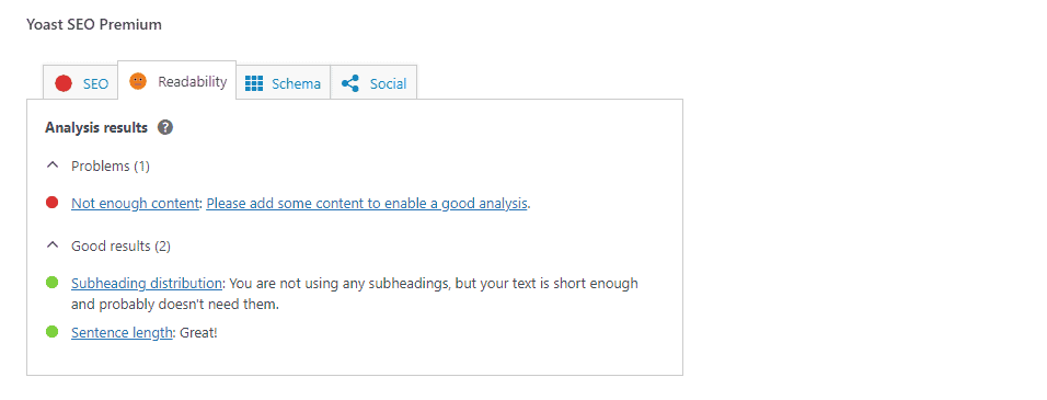 phân tích tính dễ đọc trên yoast seo premium