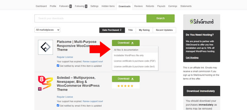 key bản quyền flatsome download từ themeforest