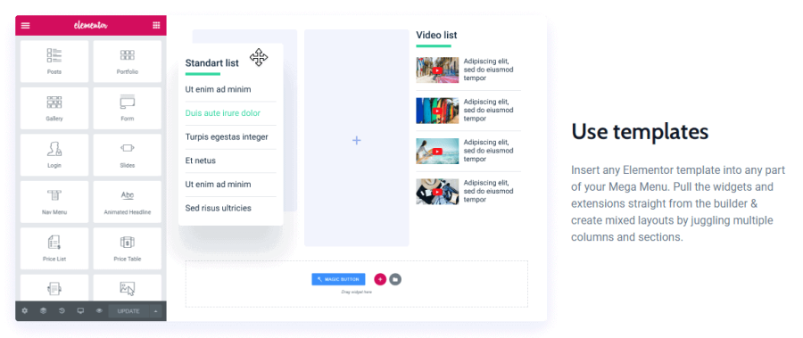 tính năng trên jetmenu
