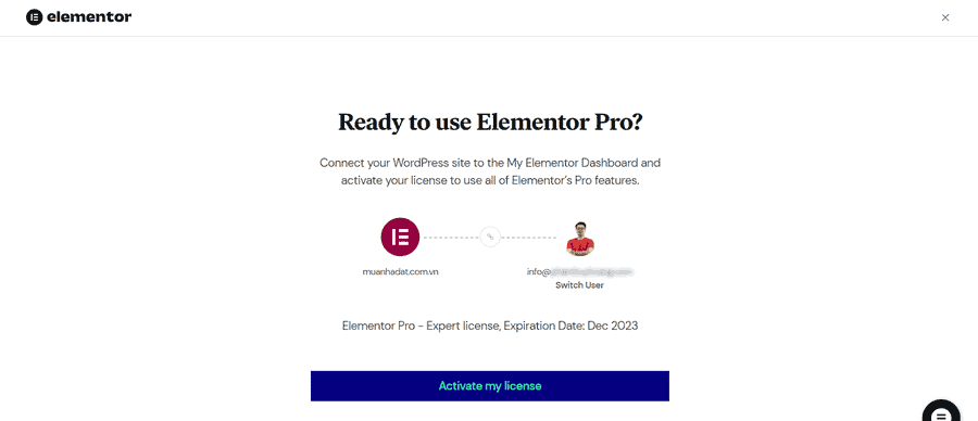 kích hoạt key elementor pro tại trang web chính hãng