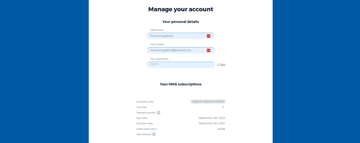 tài khoản hma vpn giá rẻ