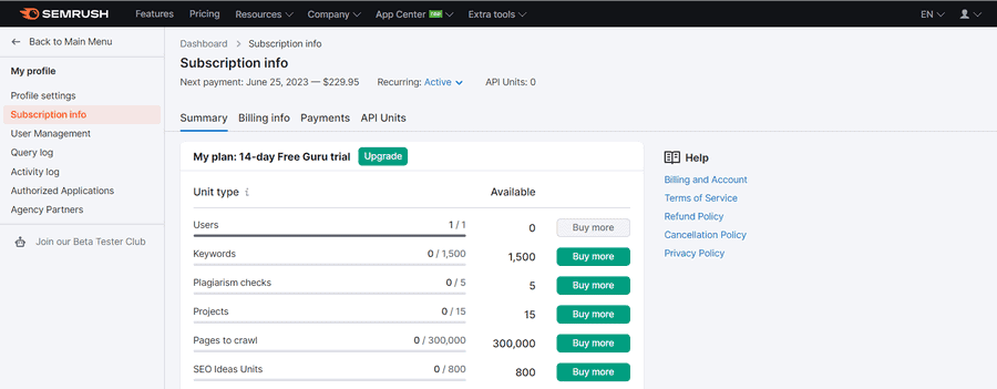 tài khoản semrush dung chung có thể check không giới hạn