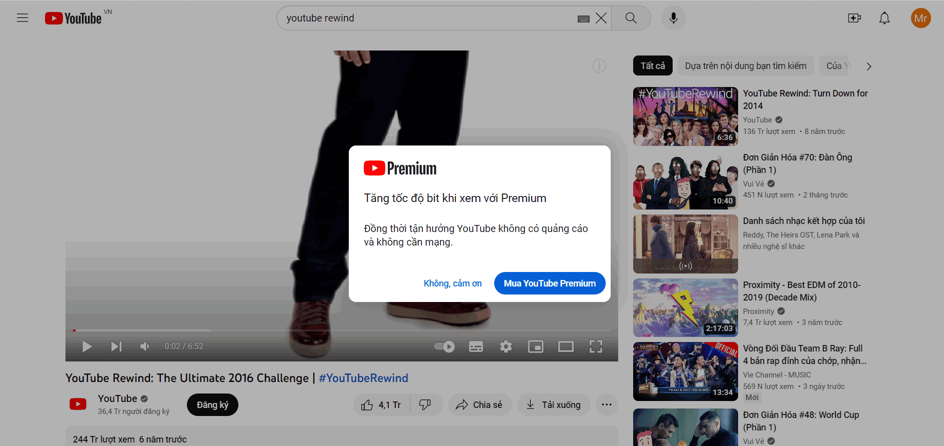 tận hưởng youtube premium có bitrate cao